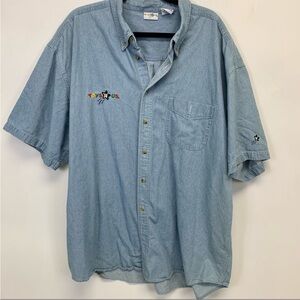 Vintage 90s Toys R Us Logo Chambray Button Down Shirt Employee Uniform